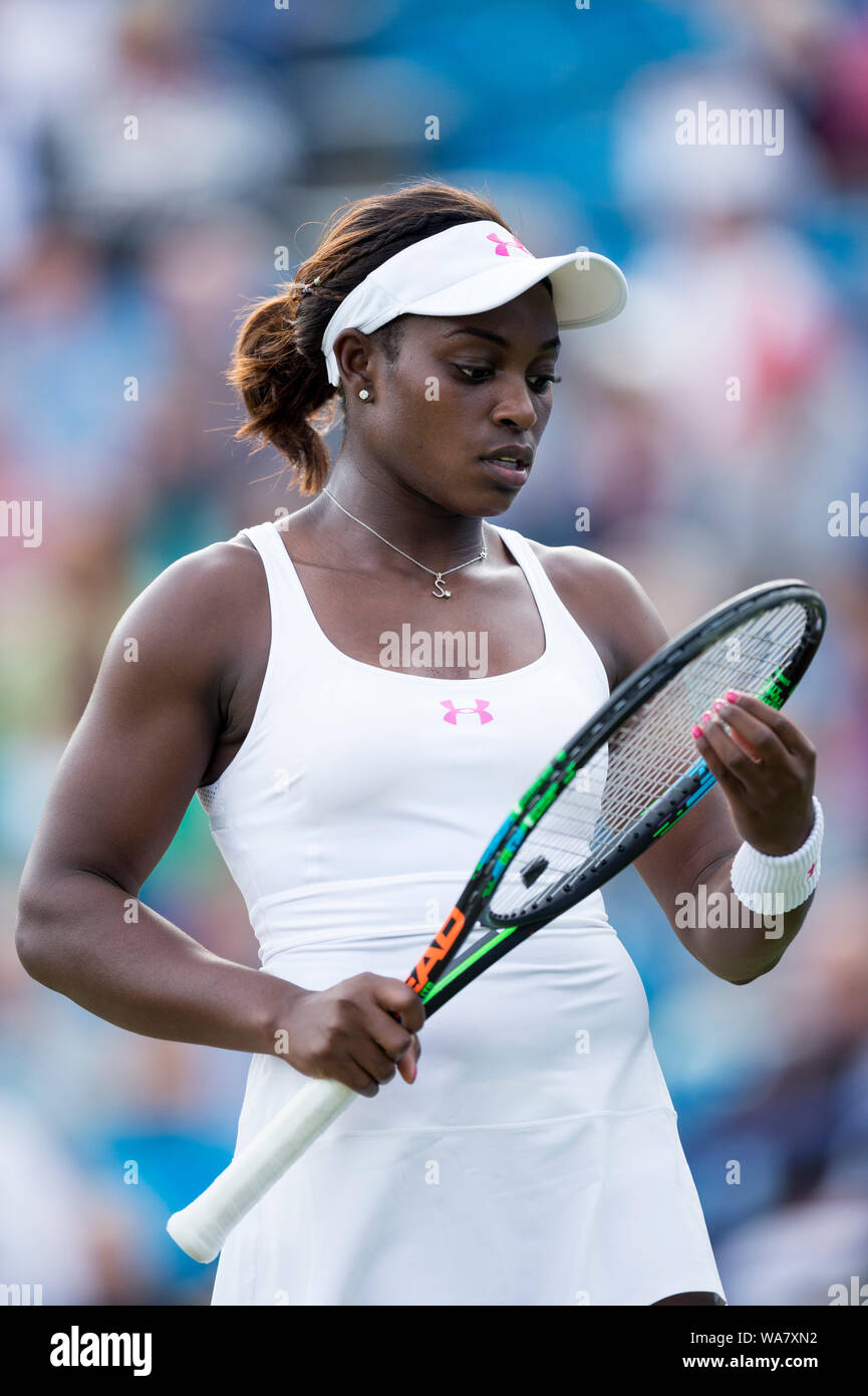Sloane Stephens - Aegon International 2015, Eastbourne, England, Sloane Stephens of USA in during match with Heather Watson of Great Britain. Wednesda Stock Photo