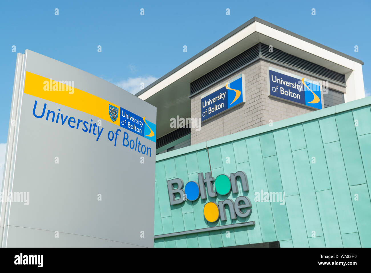 Signage for the University of Bolton (Editorial use only Stock Photo