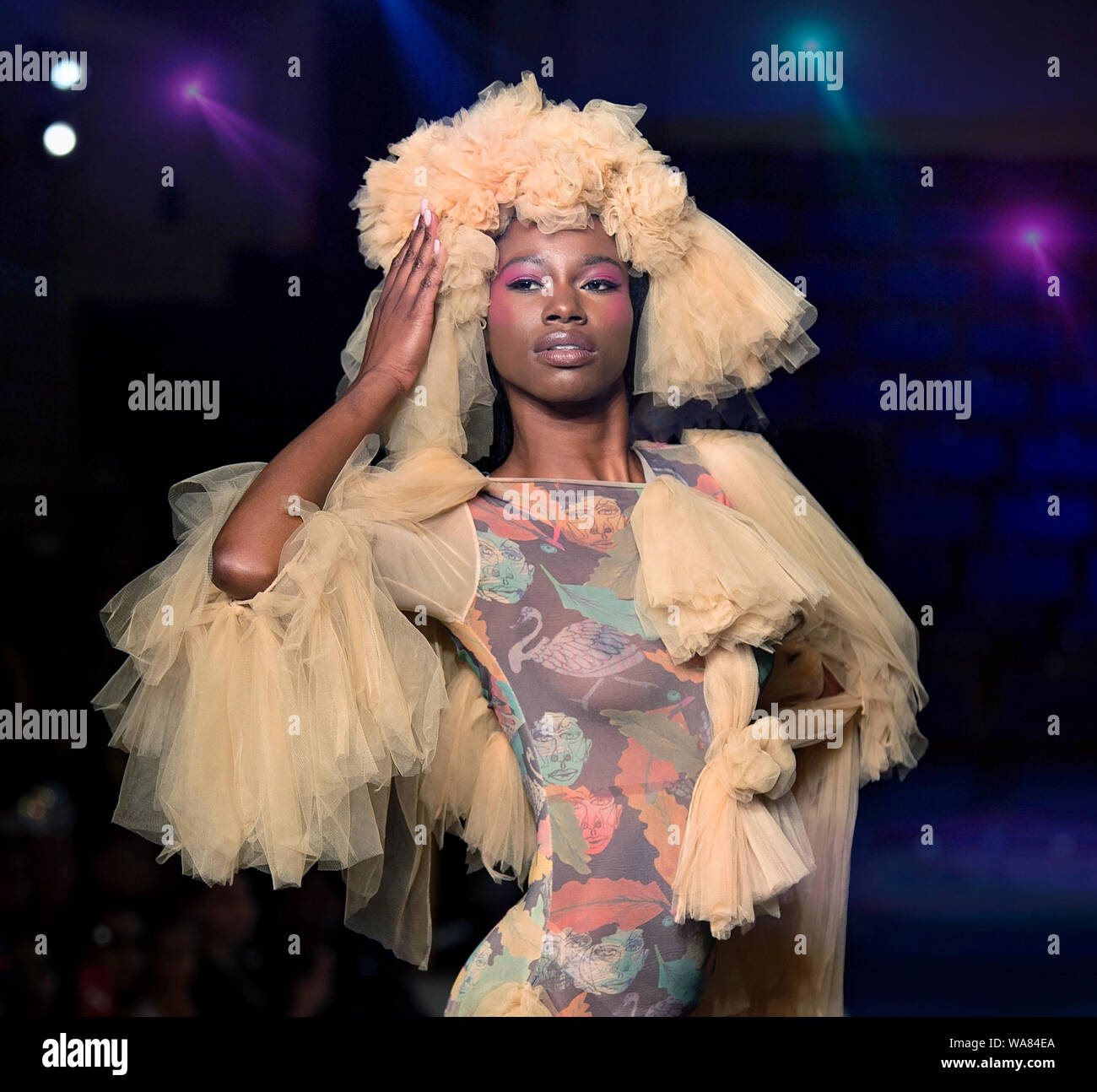 Africa Fashion Show London 2019. Selected image from runway shows highlighting designer trends & vibrant prints. Stock Photo