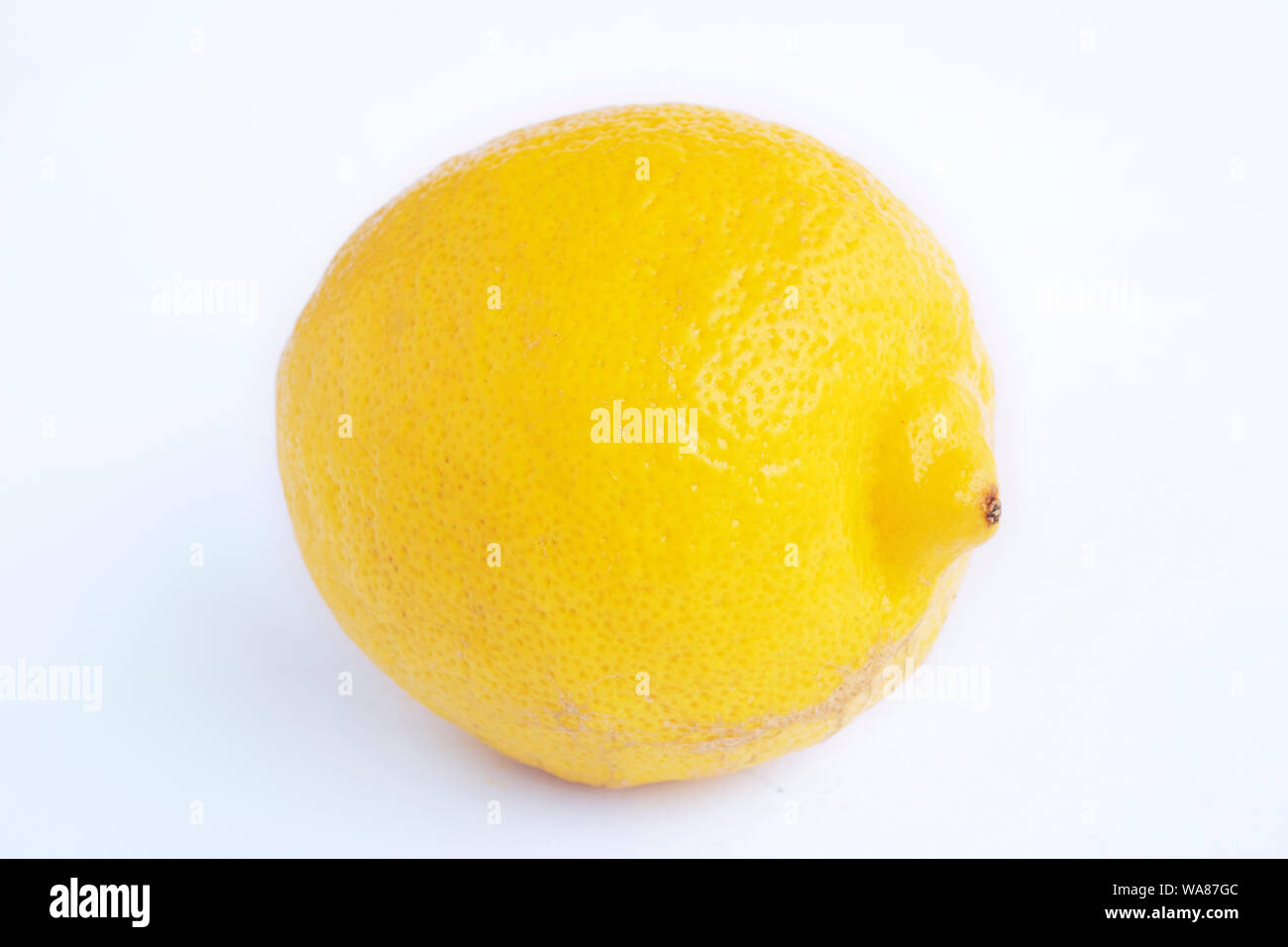Lemon with leaf isolated on white background Stock Photo