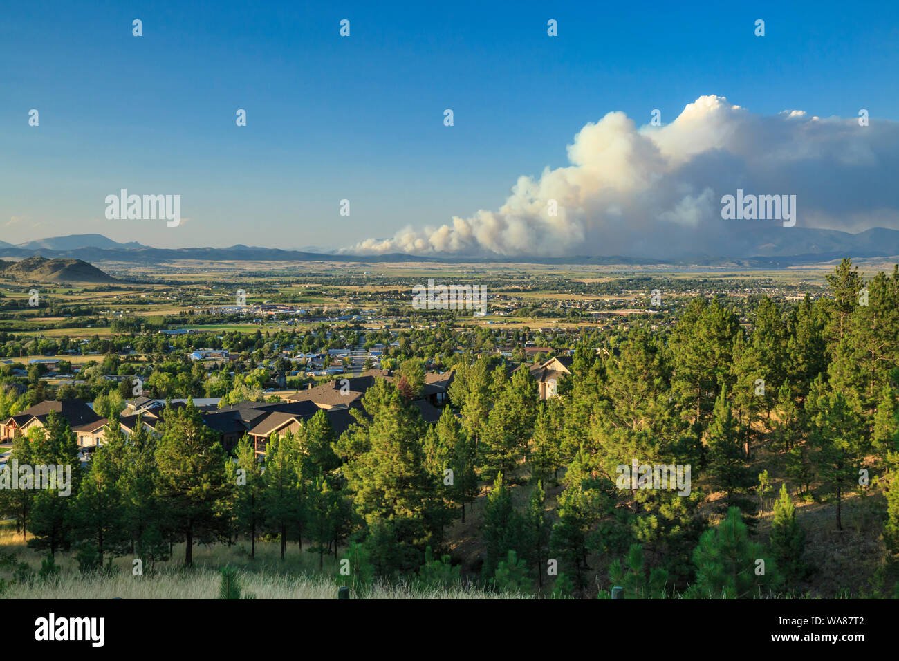 north hills fire in July 2019 near helena, montana Stock Photo