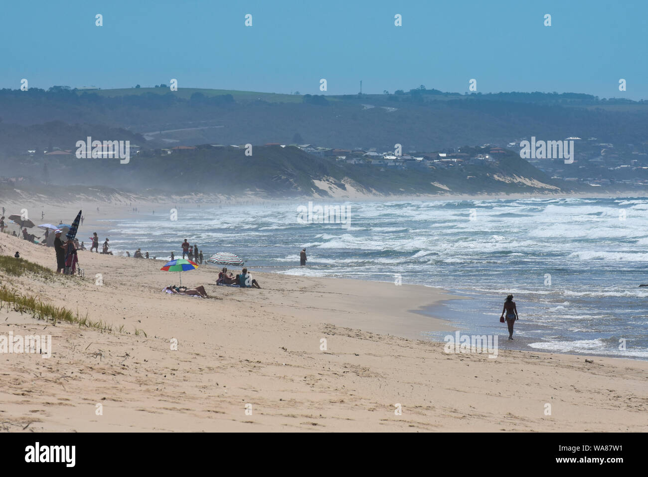 Beach Umbrellas Sea African People Stock Photos Beach - 