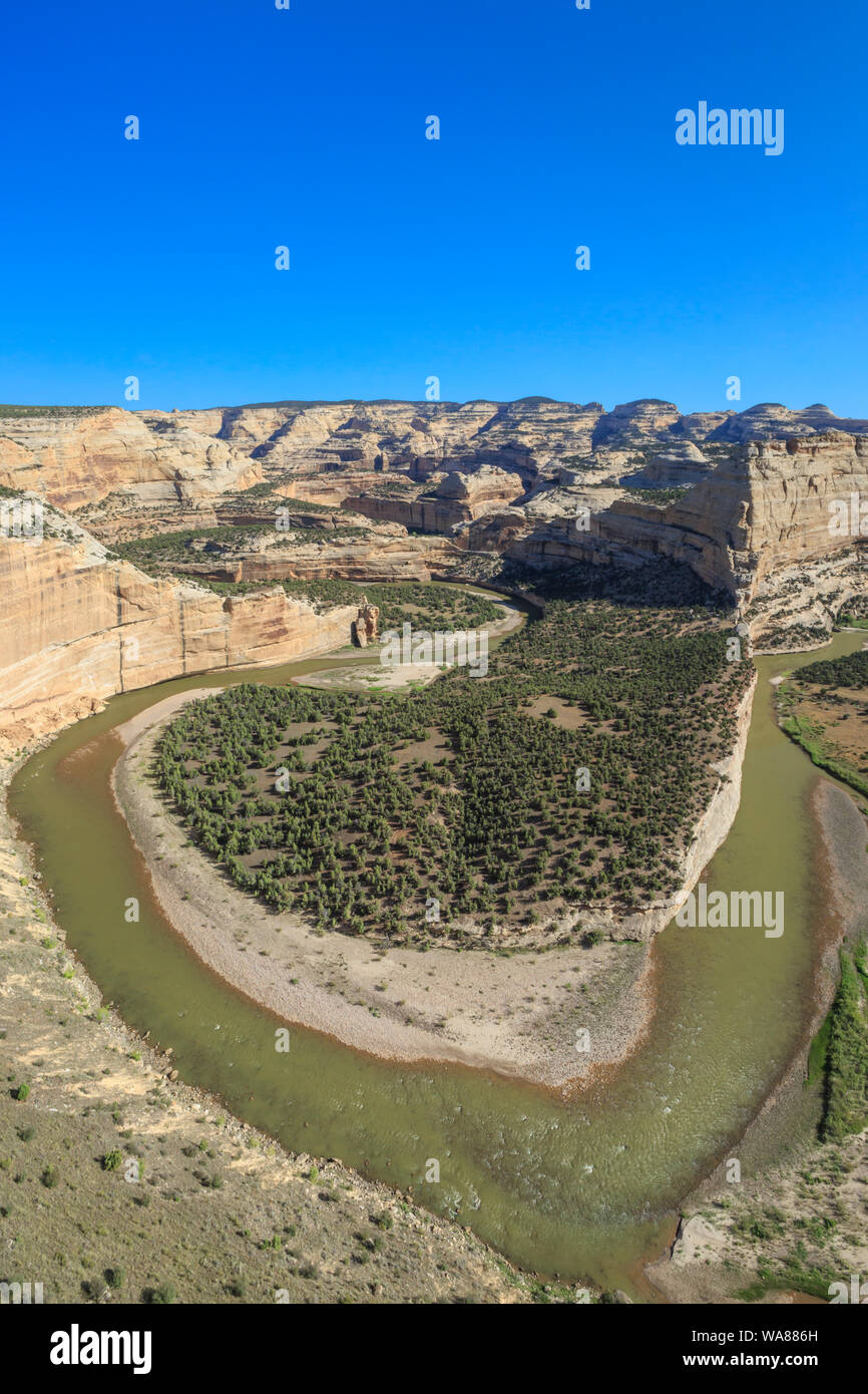 yampa river at harding hole overlook in dinosaur national monument