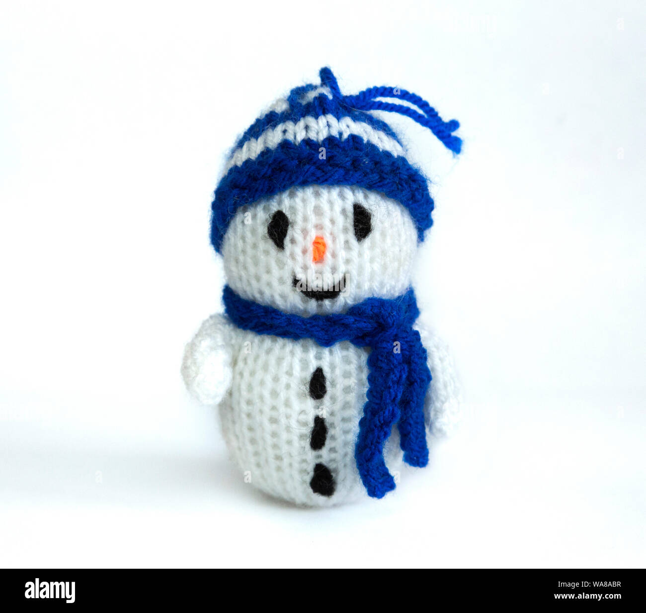 knitted wool snowman gift Stock Photo
