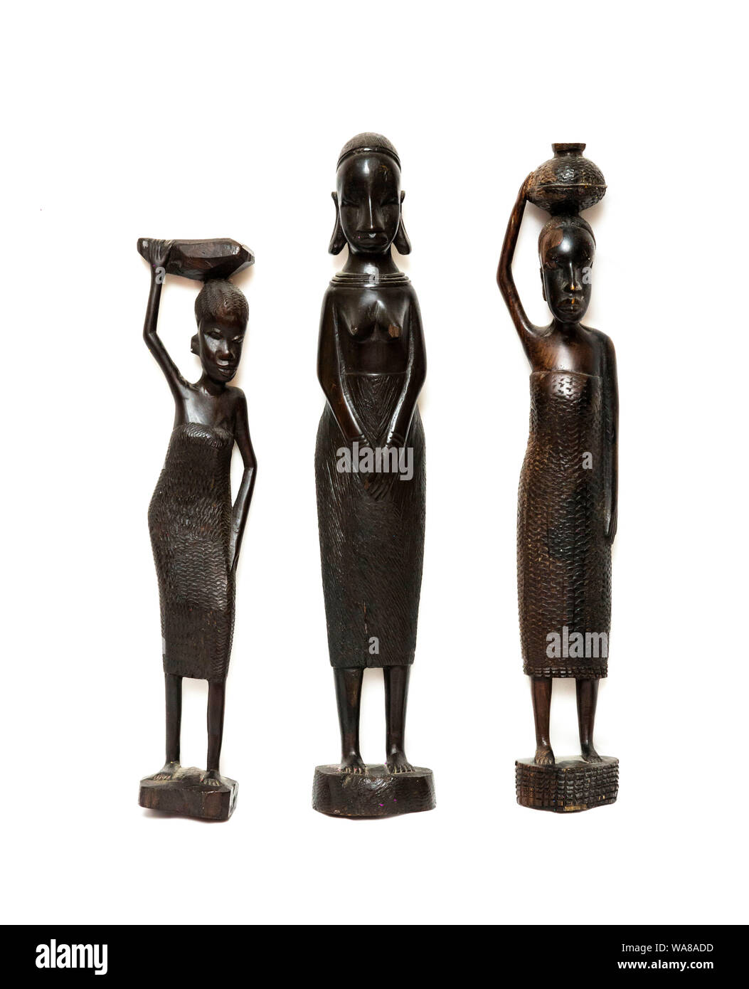 African figurine carvings of female figures Stock Photo