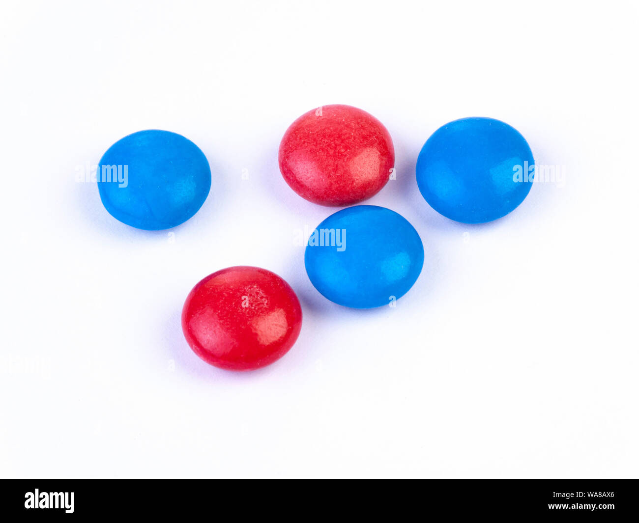 Red pill and blue pill Stock Photo