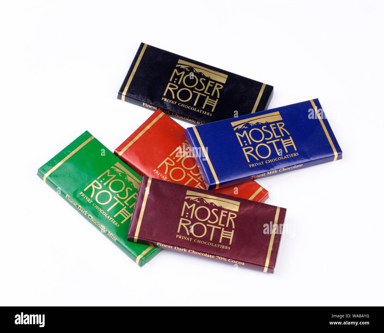 Moser Roth dark chocolate sold exclusively by Aldi Stock Photo