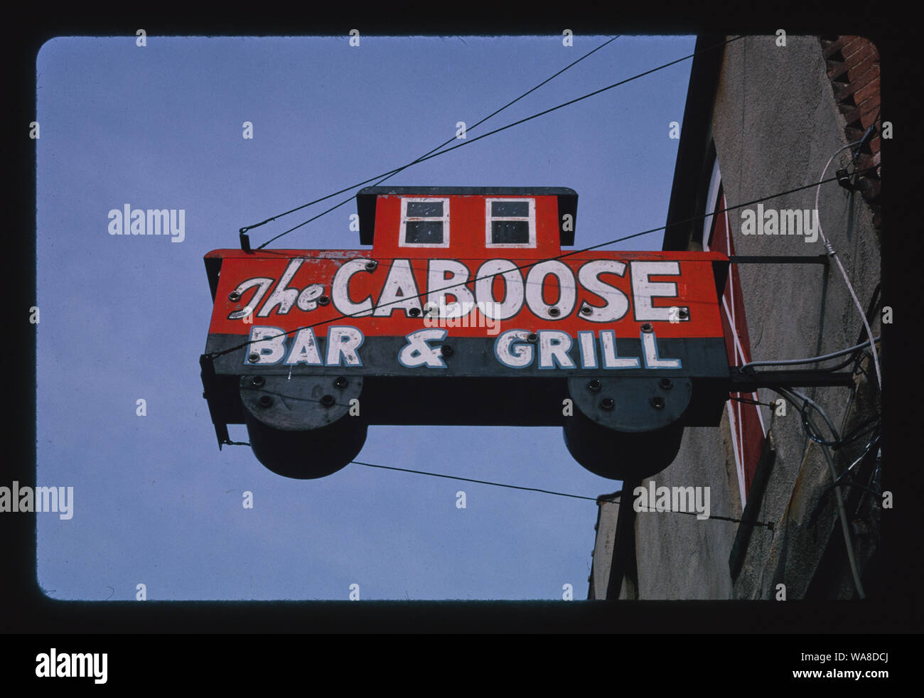 Caboose Bar and Grill sign, Anderson, Indiana Stock Photo Alamy