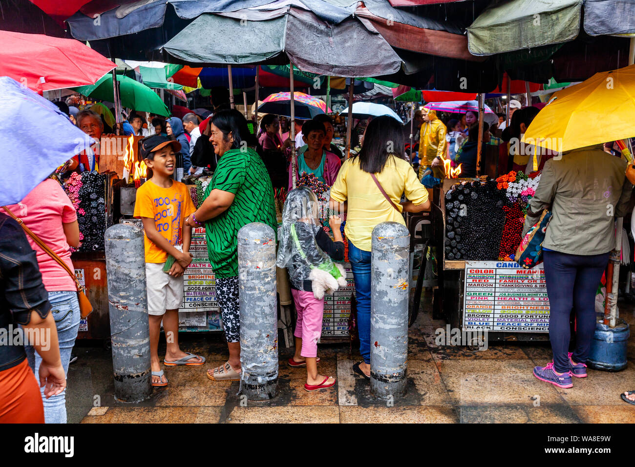 Filipino Christians Buying Candles Outside Quiapo Church, Manila, The
