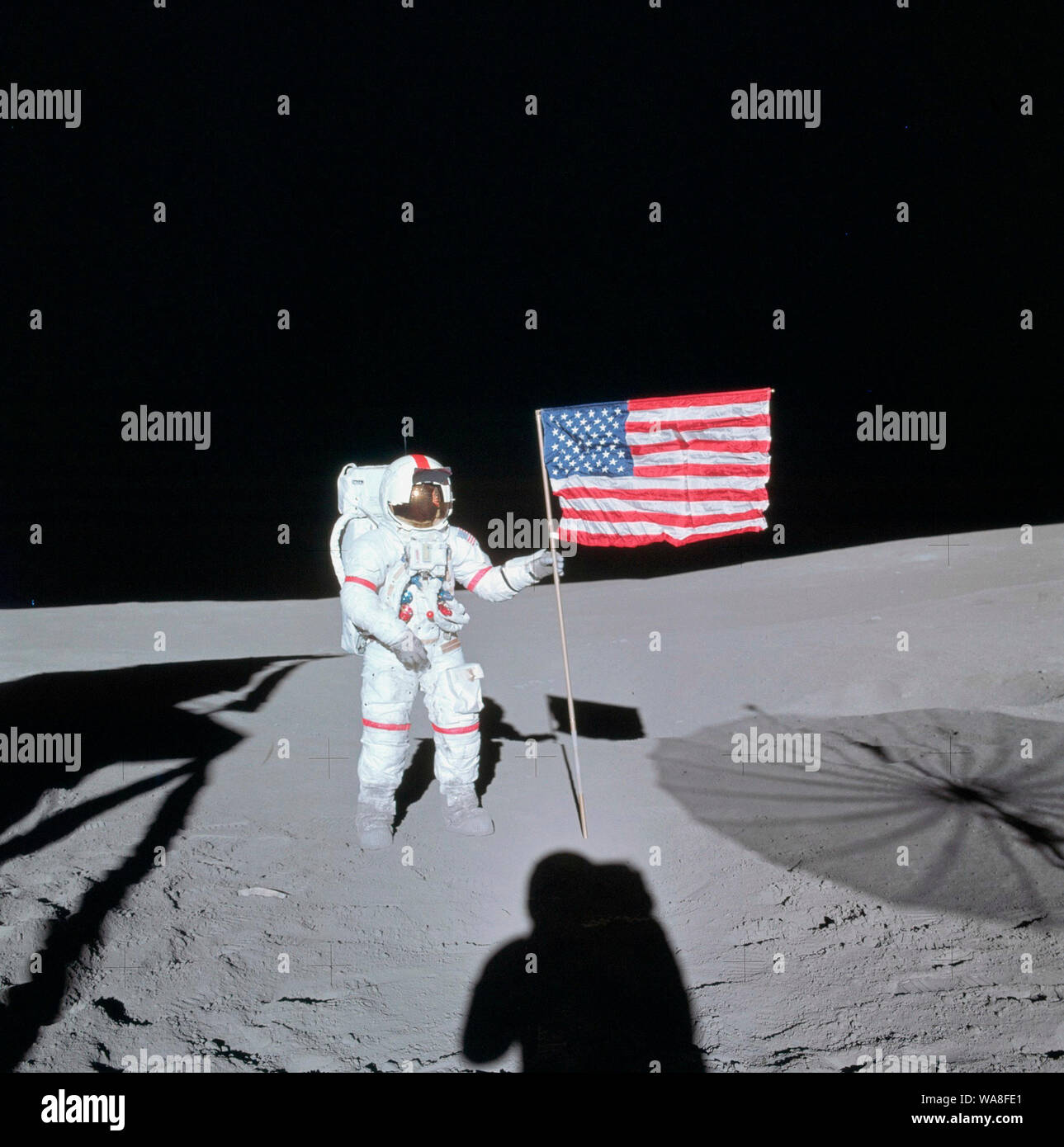 Apollo 14, Alan B. Shepard Jr. on Lunar surface. 5 February 1971 Stock Photo