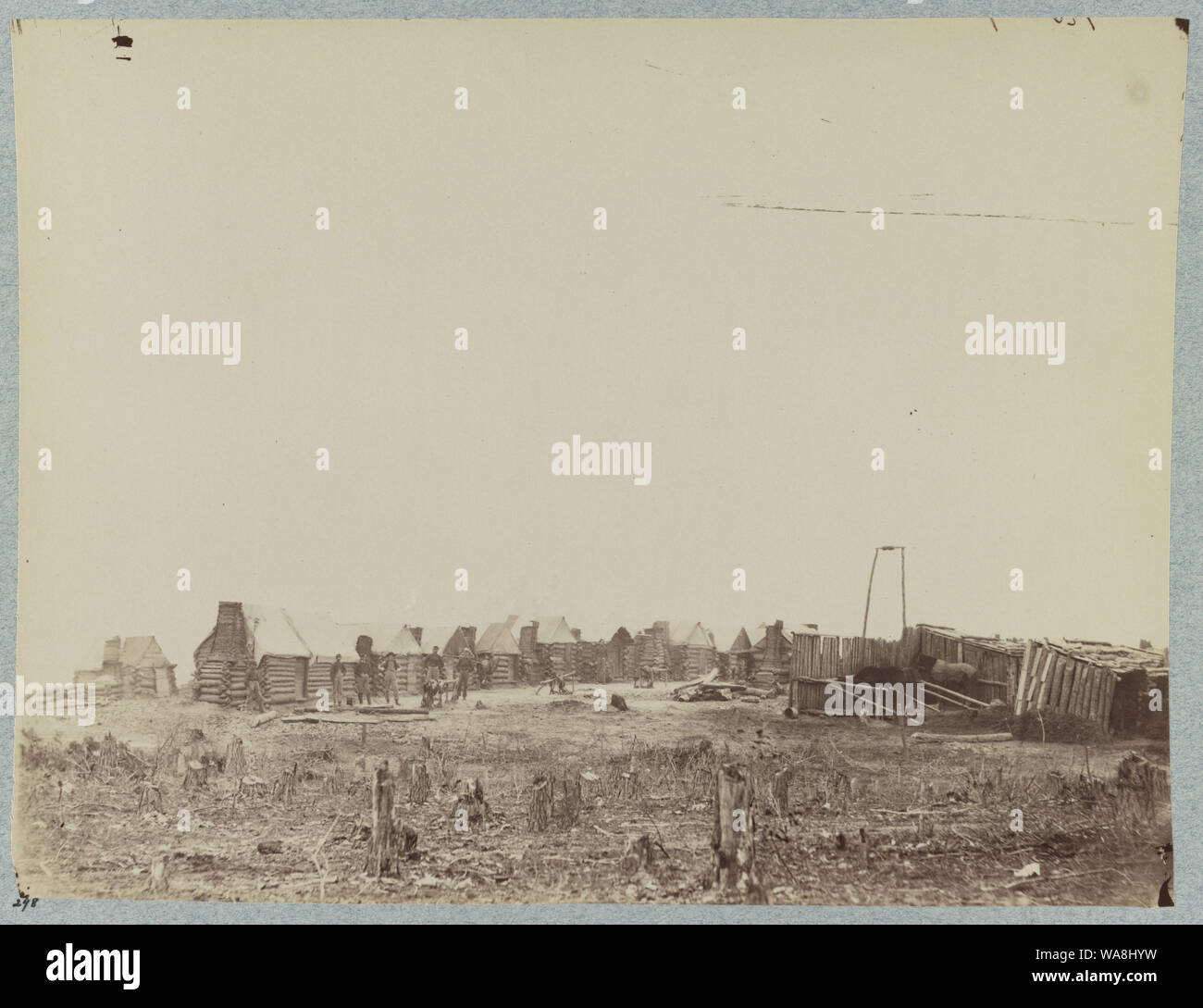 Camp of 3d Pennsylvania Cavalry, in front of Petersburg, Va., February, 1865 Stock Photo