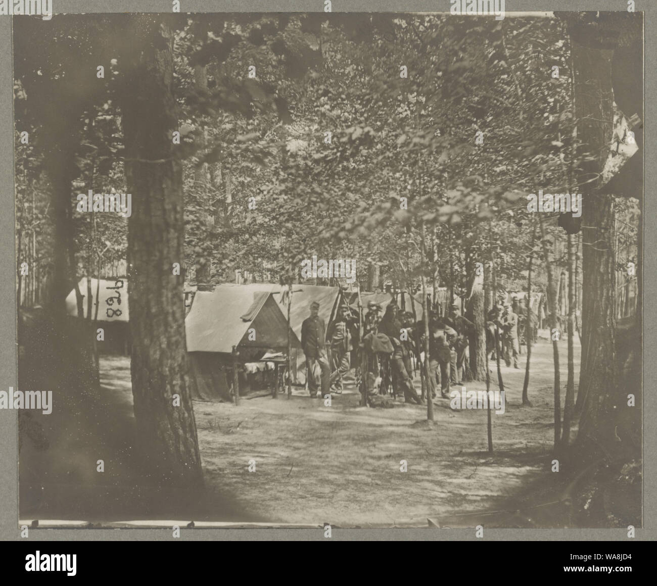 Camps of companies C & D. 1st Mass. Cavalry, in front of Petersburg, Va. Aug. 1864 Stock Photo