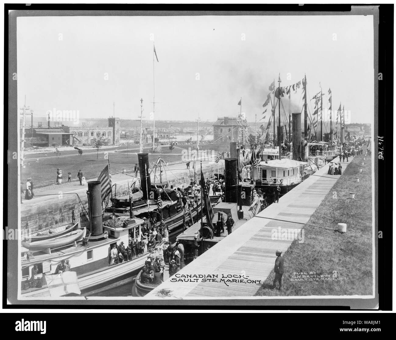 Canadian lock Sault Ste. Marie, Ont Stock Photo Alamy