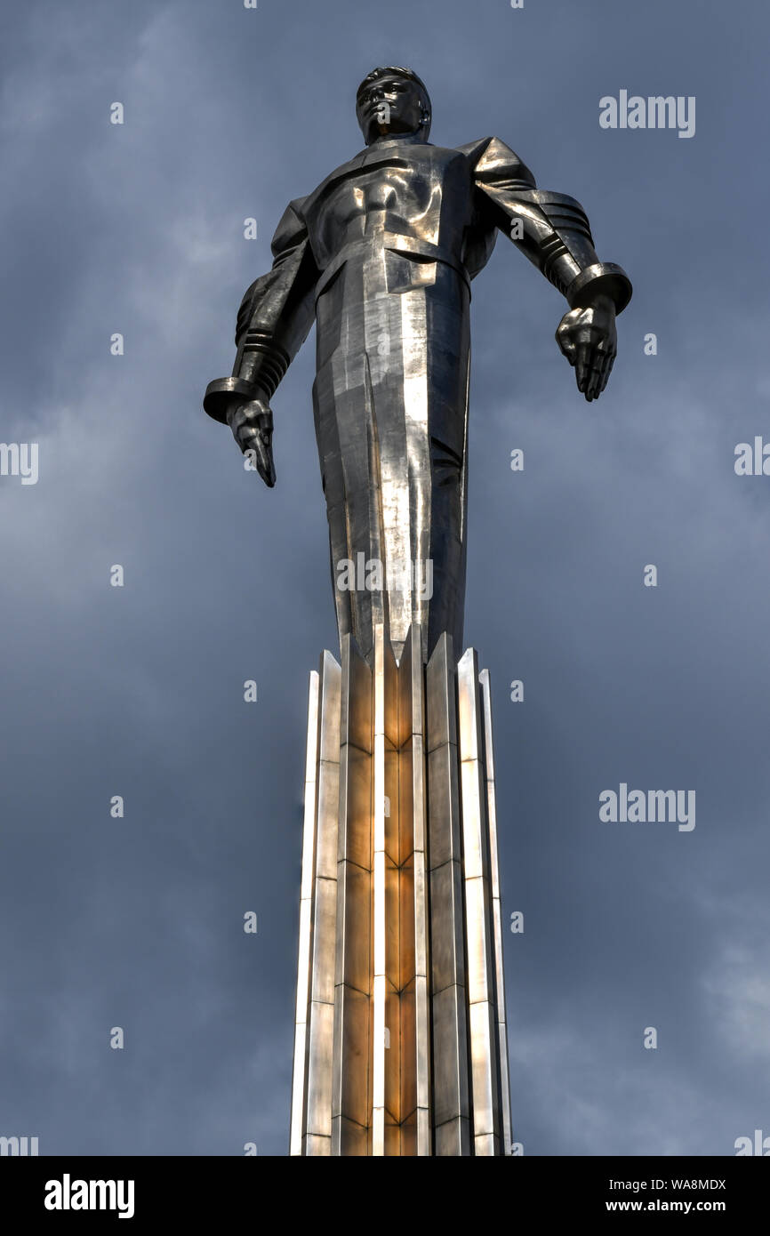 Yuri Gagarin monument on Gagarin Square in Moscow Russia Stock Photo ...