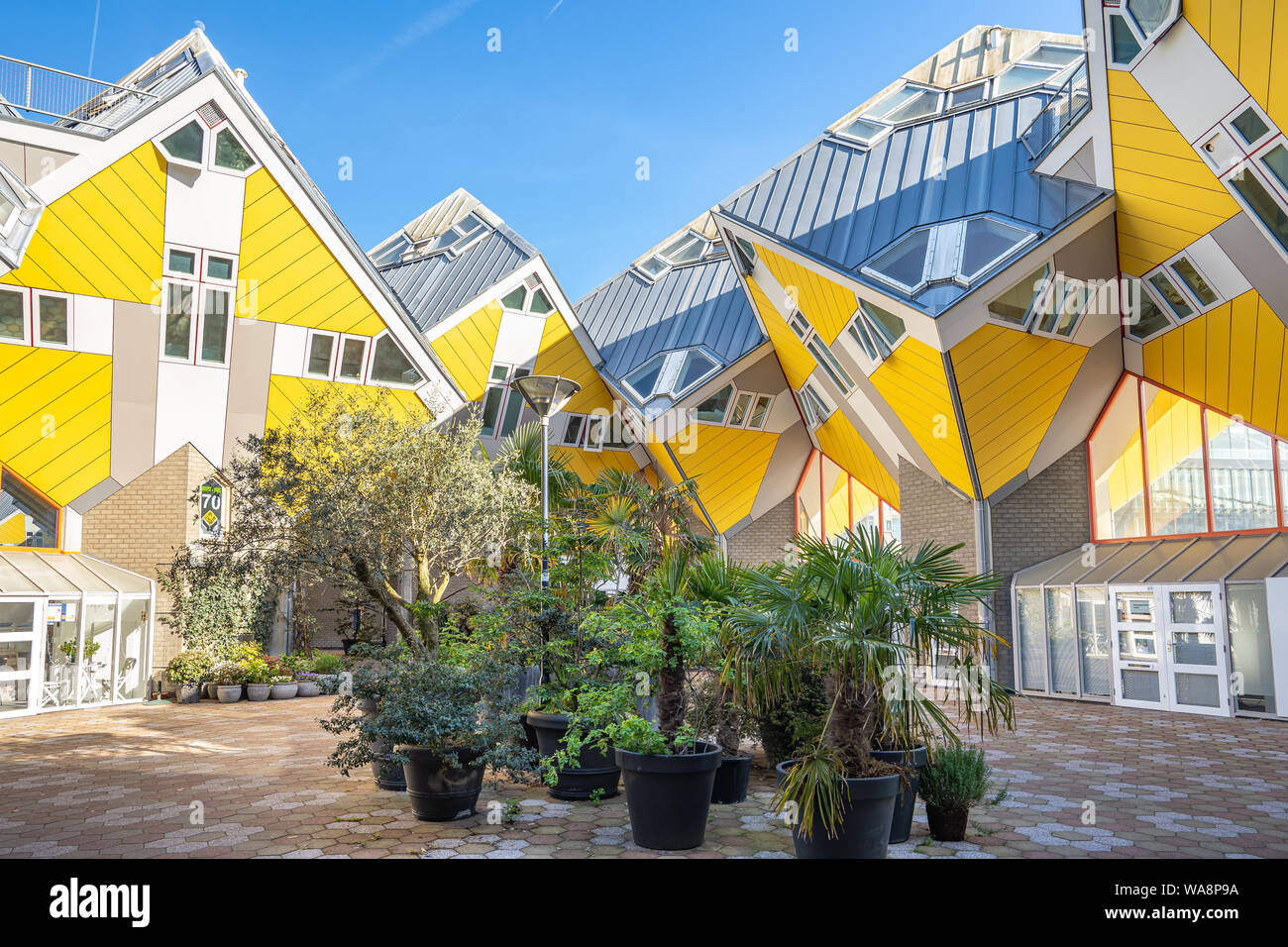 Rotterdam, Netherlands - May 13, 2019: Cube House are a set of innovative houses built in Rotterdam, Netherlands Stock Photo