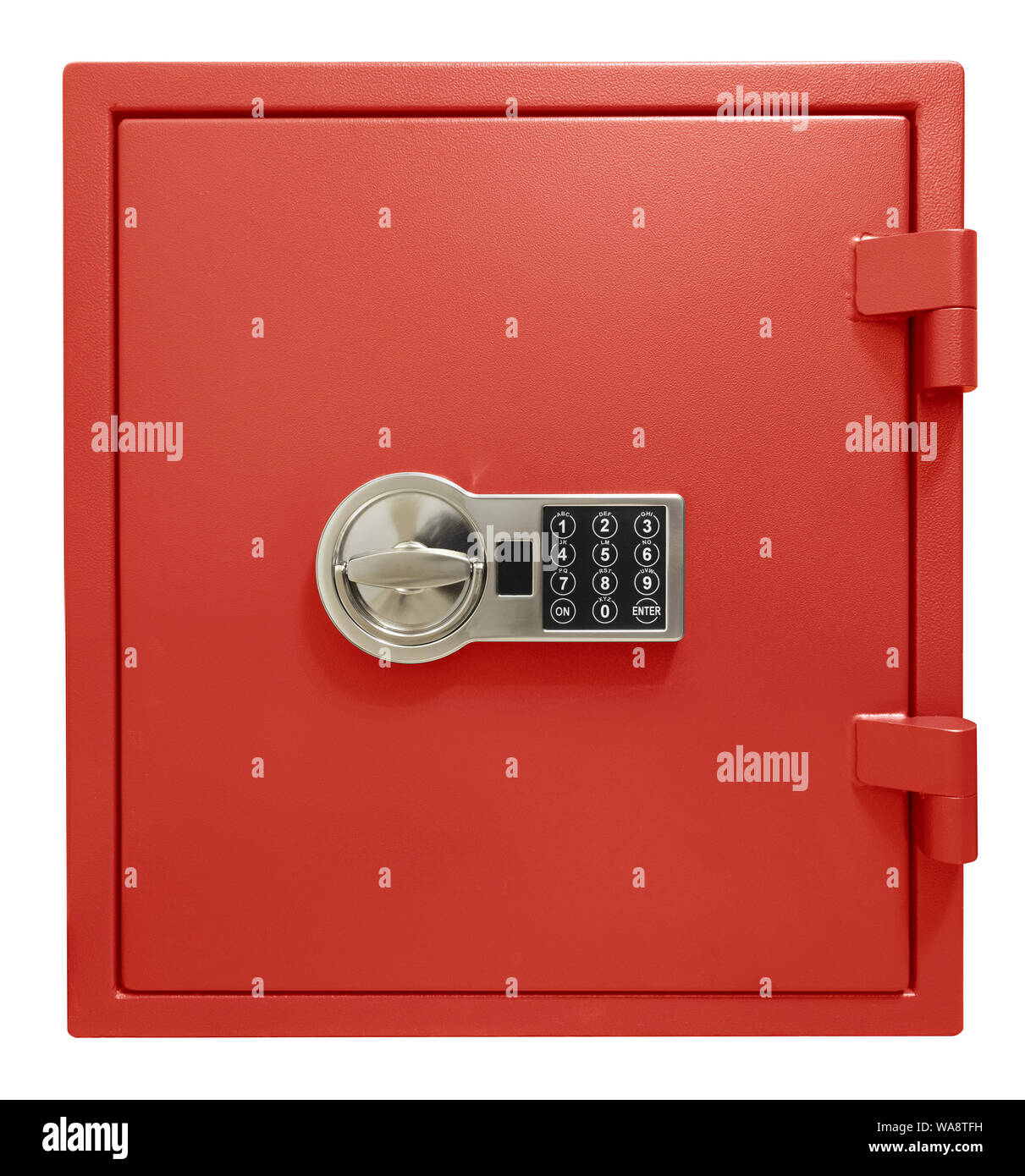 Small red safe box isolated with clipping path included Stock Photo