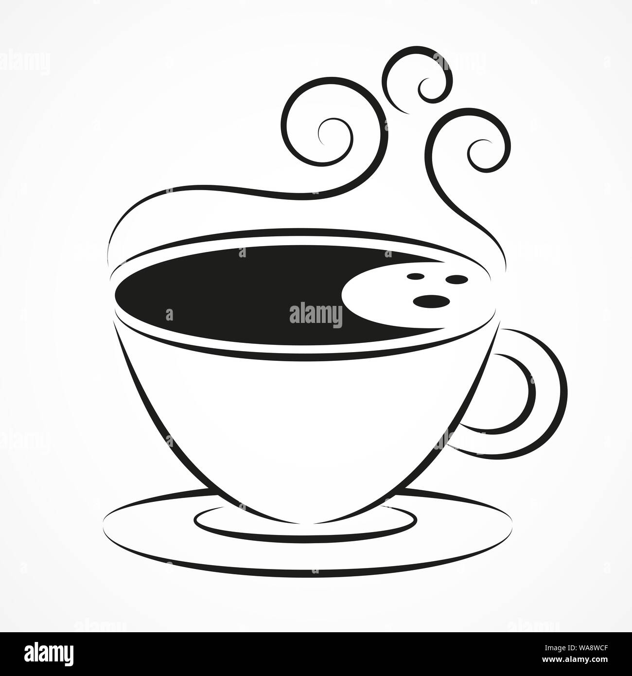 Simple Vector Coffee Icon Isolated On Background. Eps 10 Stock Vector