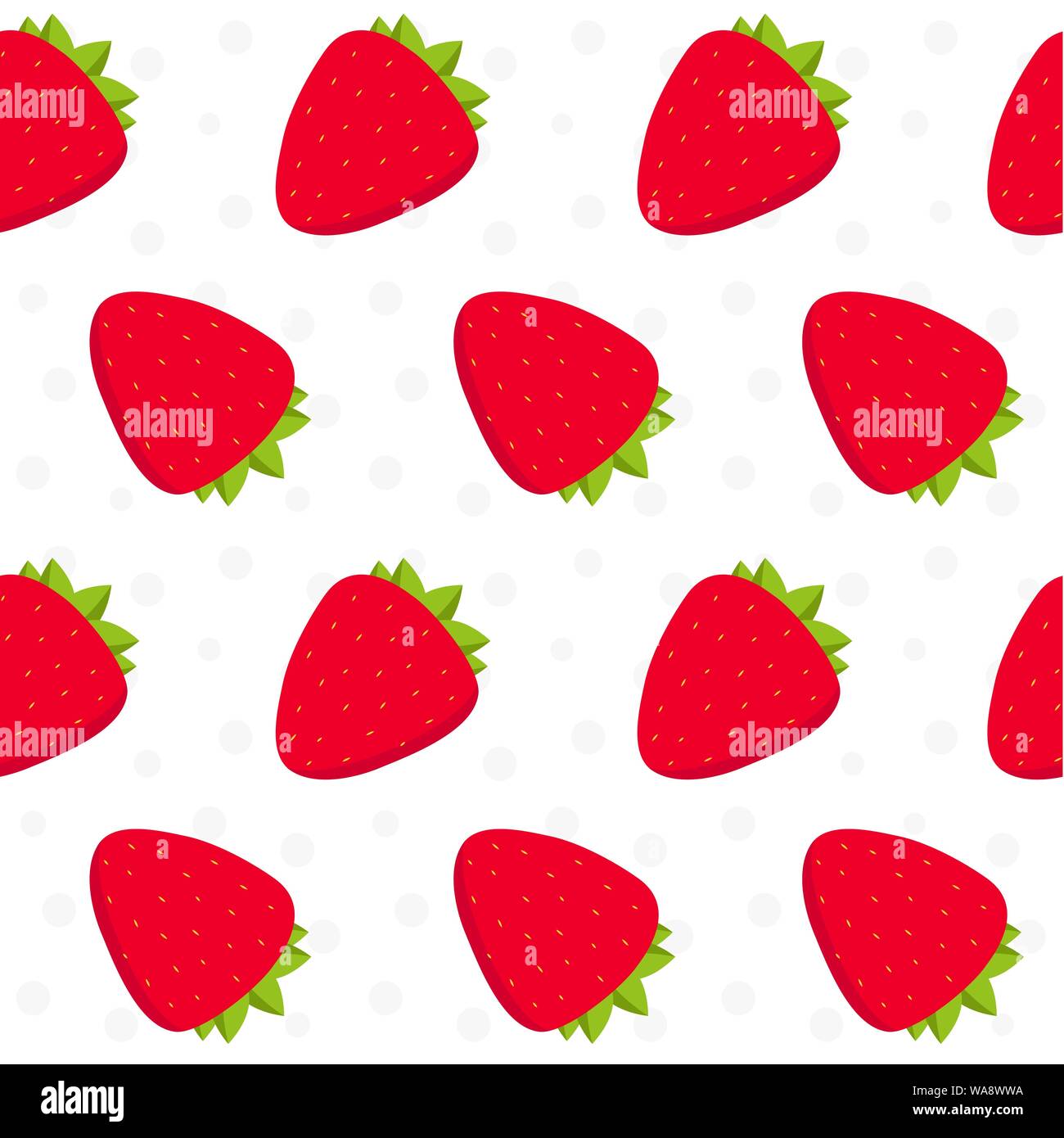 Vector seamless pattern with strawberry. Fresh fruit background. Stock Vector