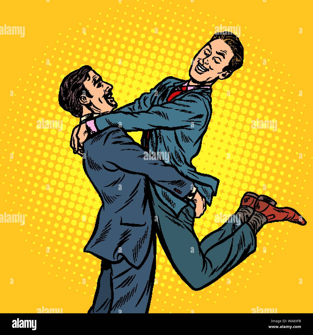 gay couple in love. Pop art retro vector illustration drawing Stock Vector  Image & Art - Alamy