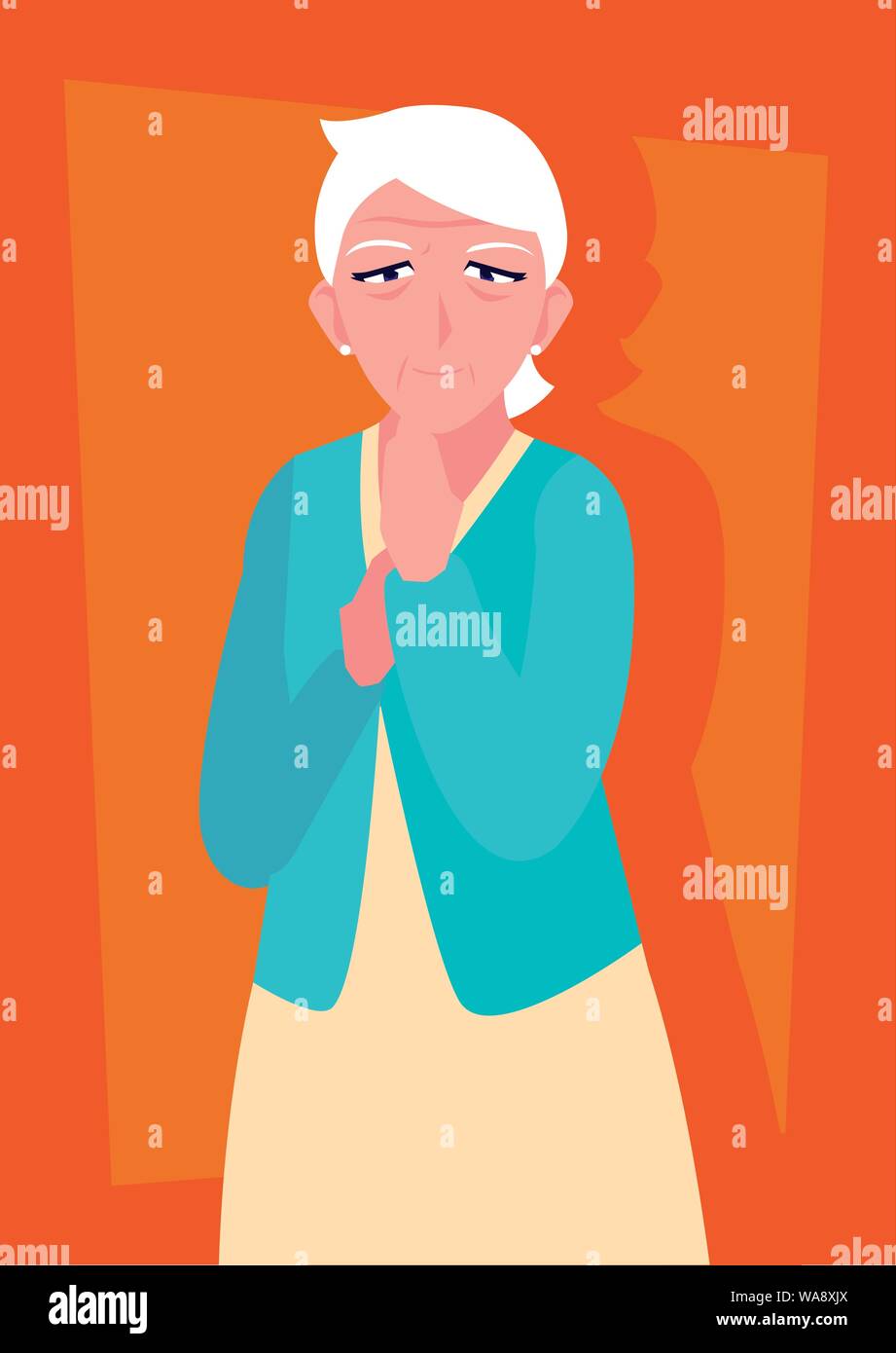 cute old woman avatar character vector illustration design Stock Vector ...