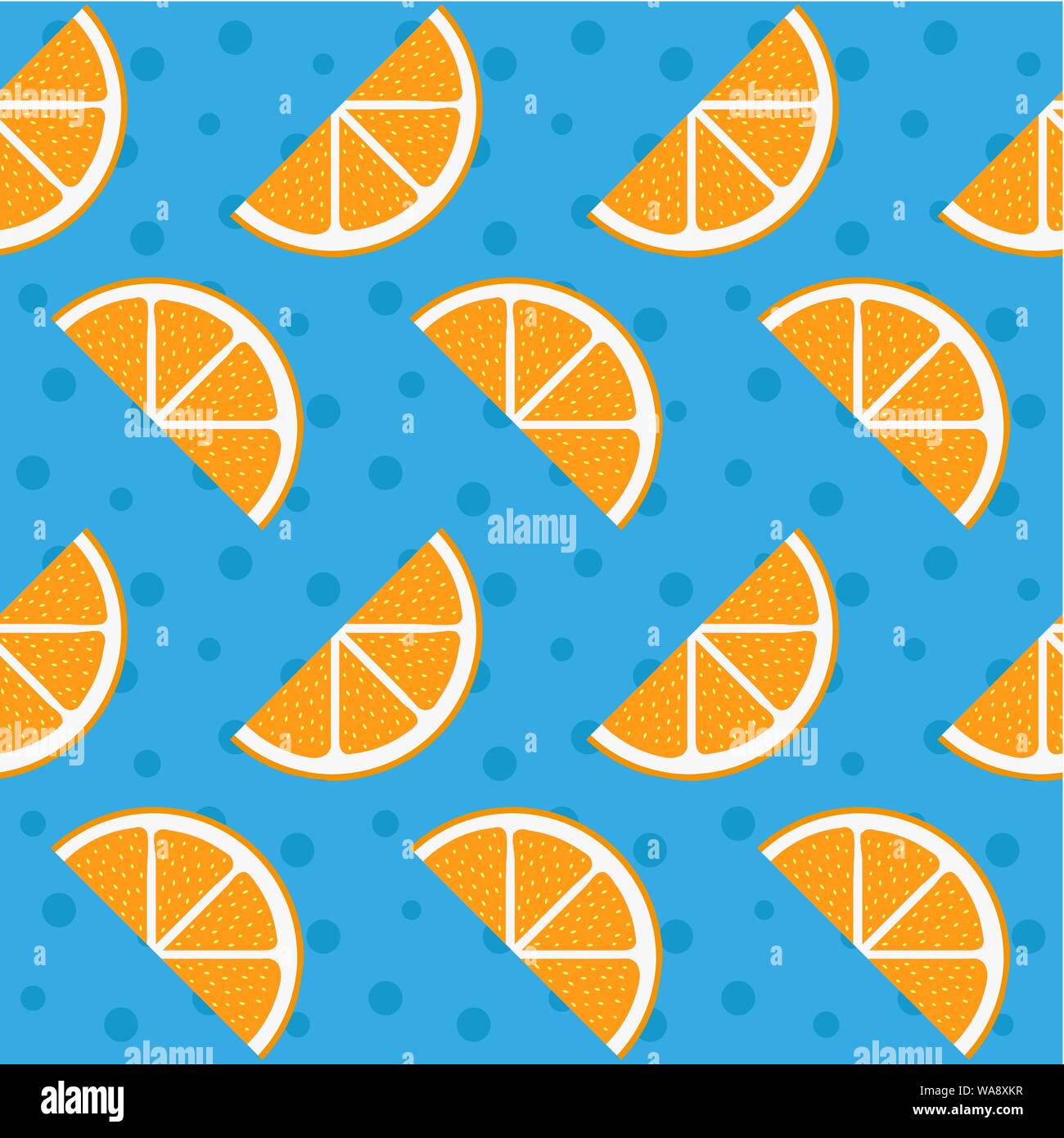 Vector seamless pattern with orange slices. Fresh fruit background ...
