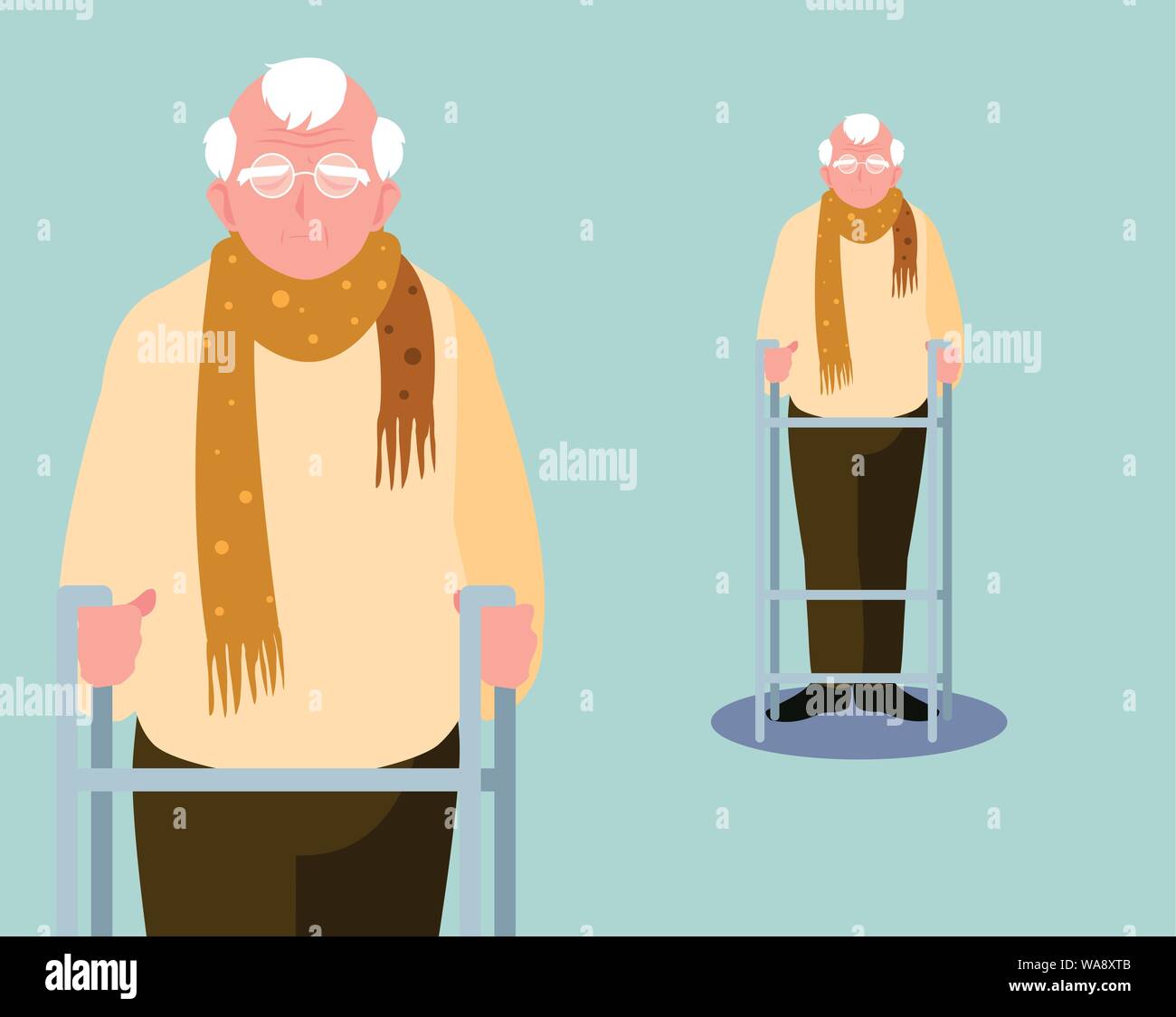 old man elder elderly adult aged vector ilustration Stock Vector