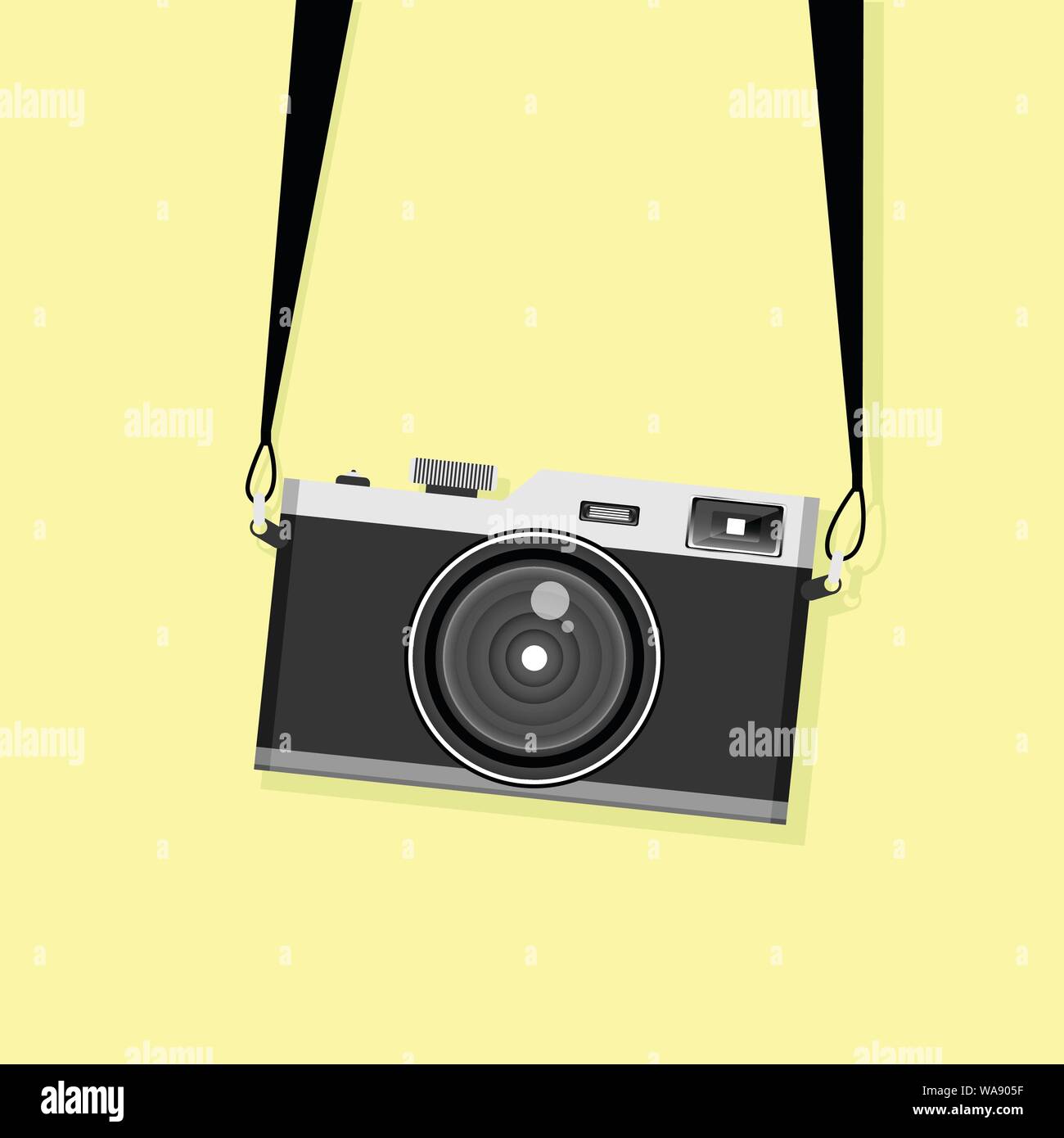 Hanging vintage camera vector Stock Vector