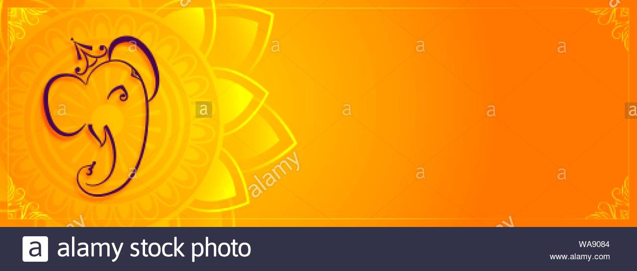 Creative Lord Ganesha Banner With Text Space Stock Vector Art