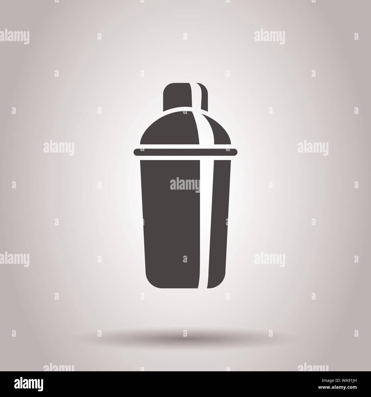 Shaker icon in flat style. Sport bottle vector illustration on isolated ...