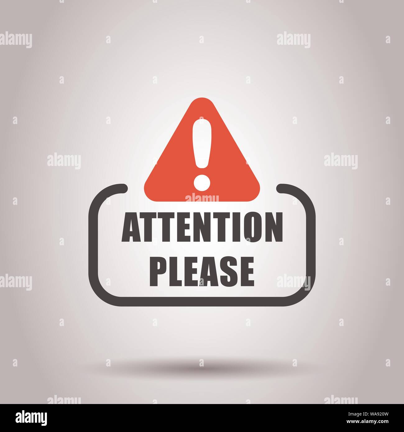 Attention please sign icon in flat style. Warning information vector ...