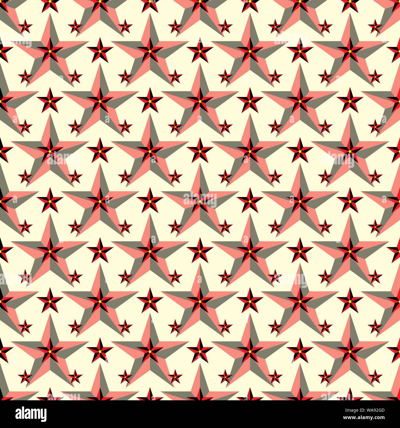 beautiful red stars on a light background seamless pattern vector ...