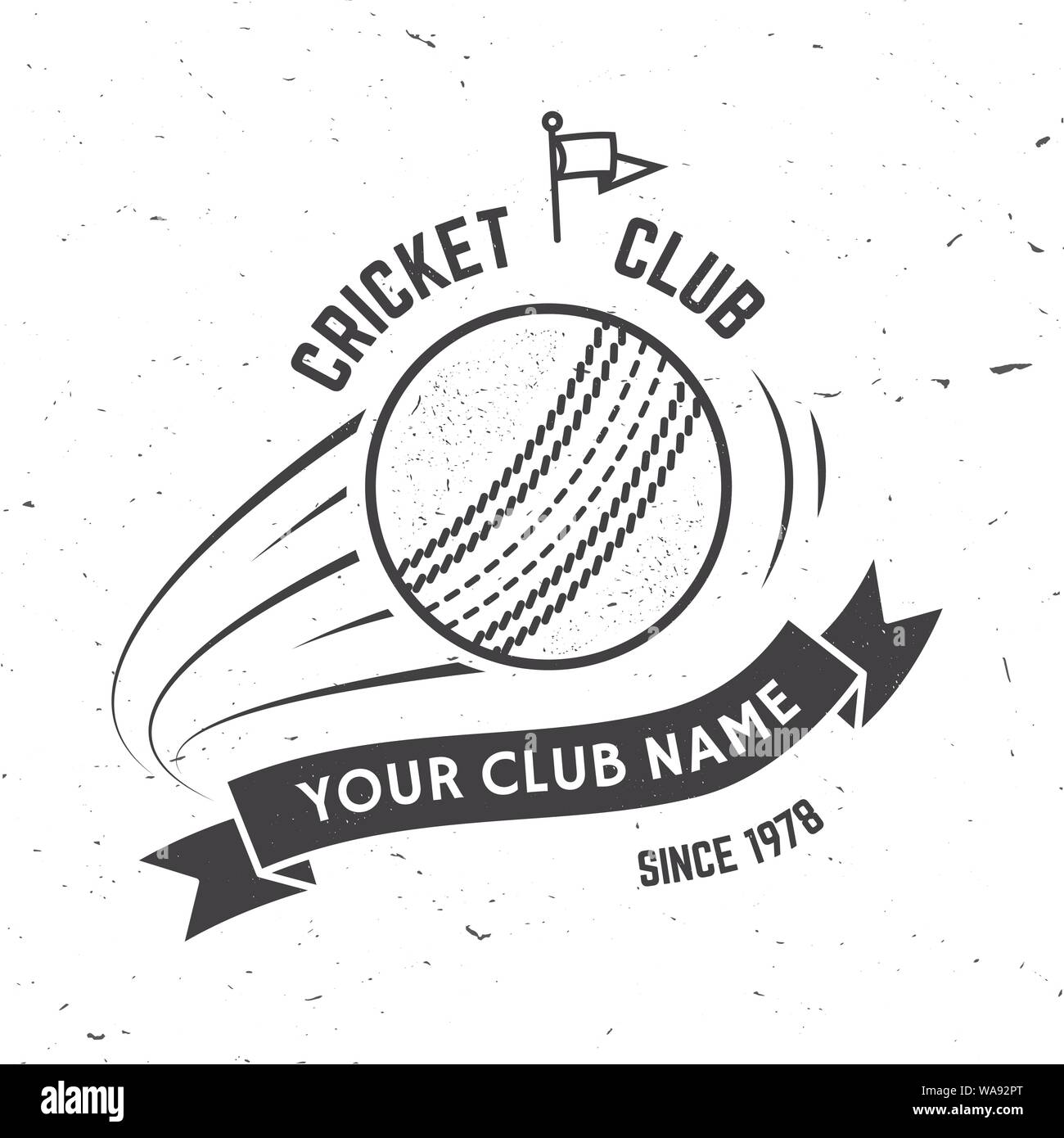 pic Design Cricket Templates https www alamy com cricket club badge vector illustration concept for shirt print stamp or tee vintage typography design with flying ball and ribbon silhouette templates for sports club monochrome simple style image264501856 html