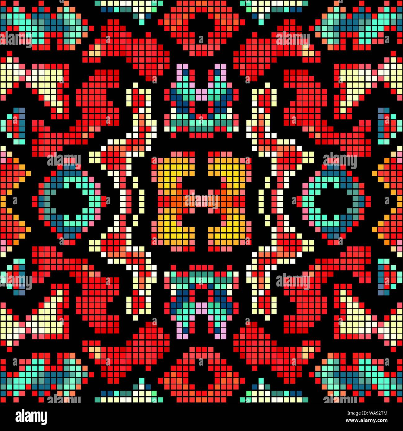 pixels beautiful abstract geometric seamless pattern vector ...
