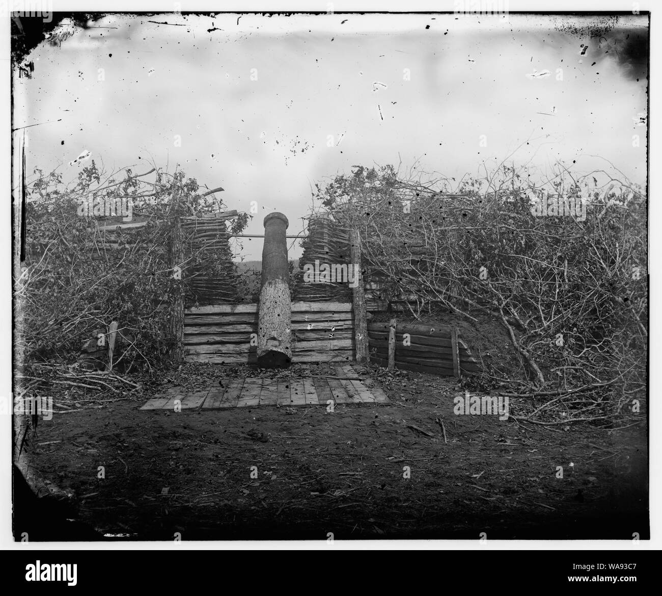 Centreville, Virginia. Confederate fort with Quaker gun Stock Photo