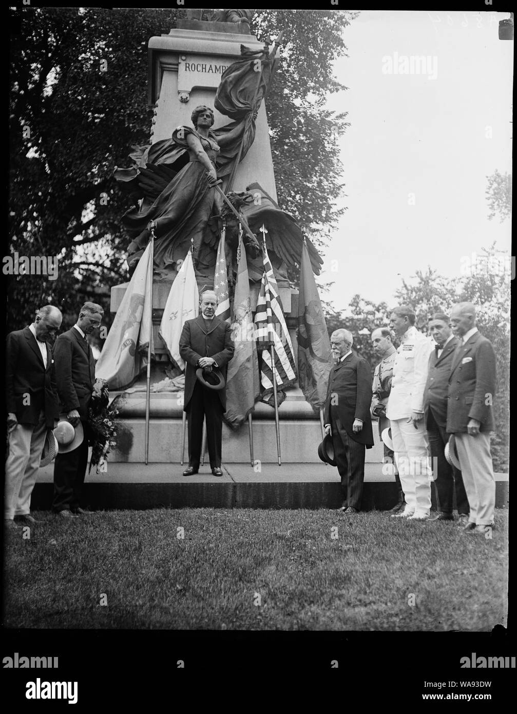 Ceremonies at Rochambeau statue Stock Photo Alamy