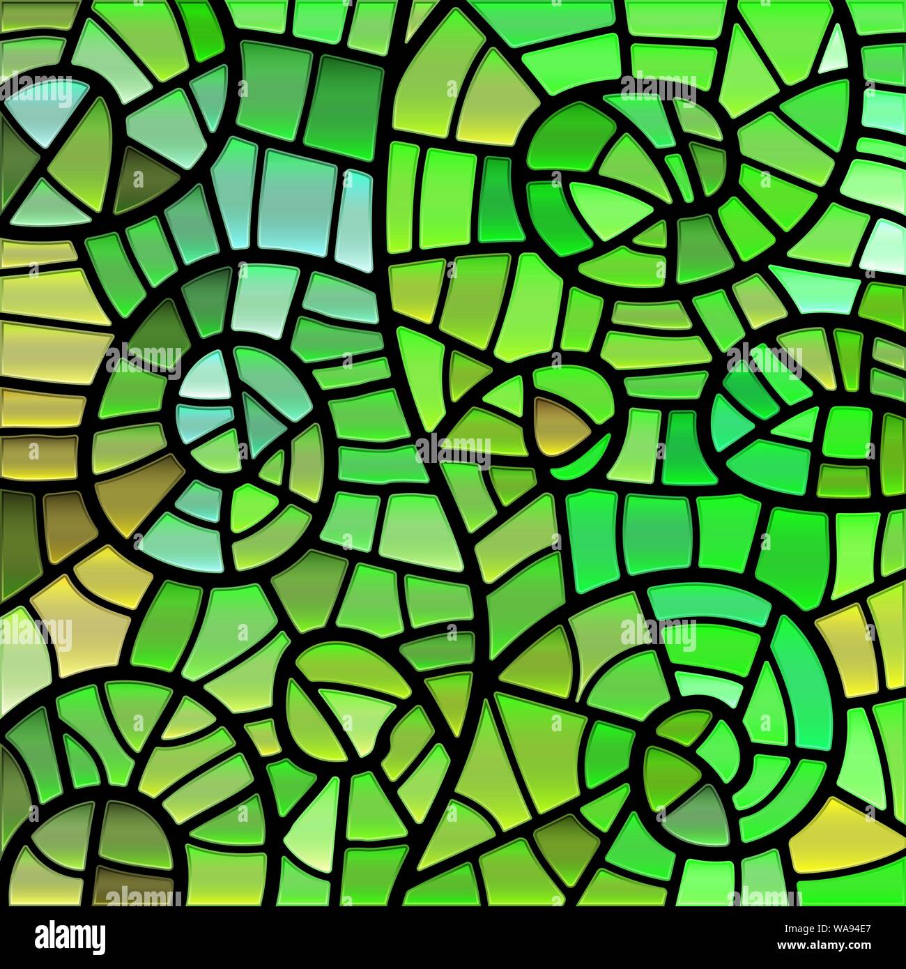 abstract vector stained-glass mosaic background - green and brown Stock ...