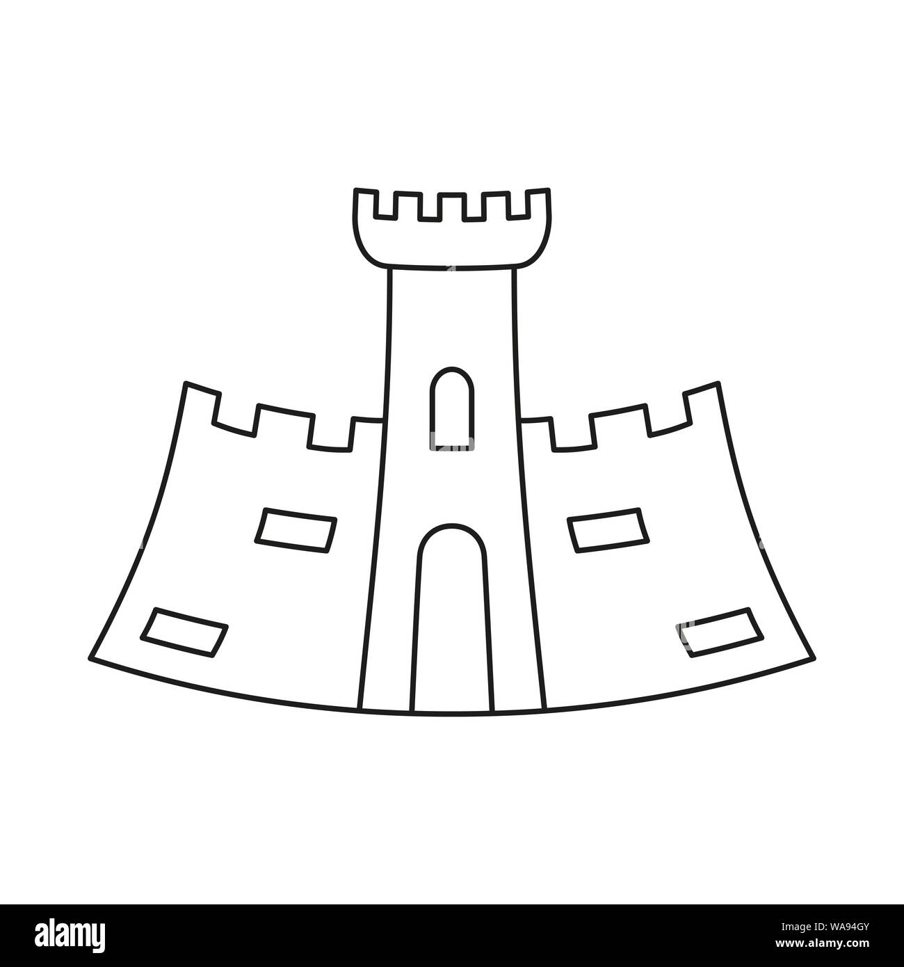 Line art black and white fairytale castle Stock Vector Image & Art - Alamy