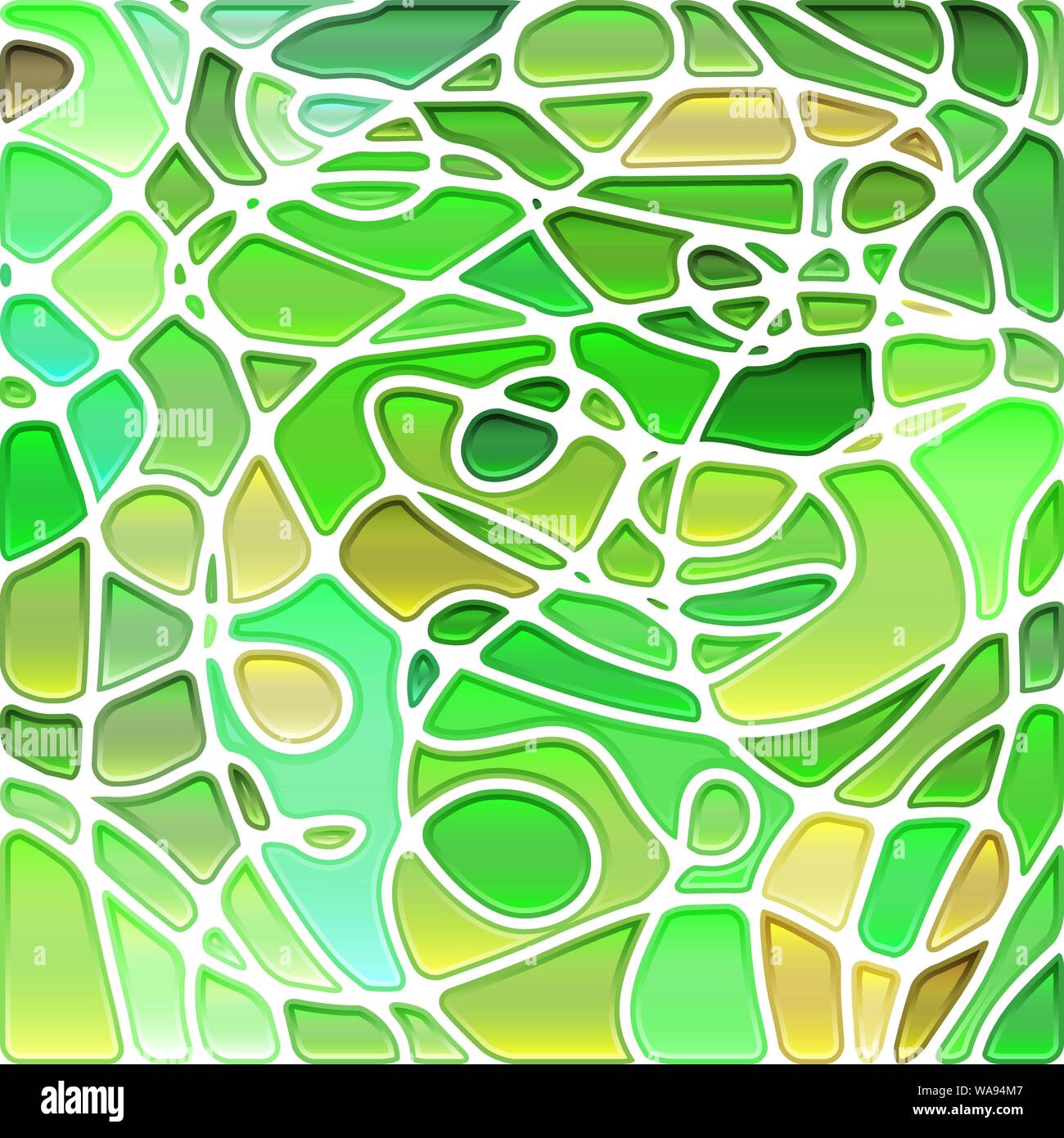 abstract vector stained-glass mosaic background - green and brown Stock ...