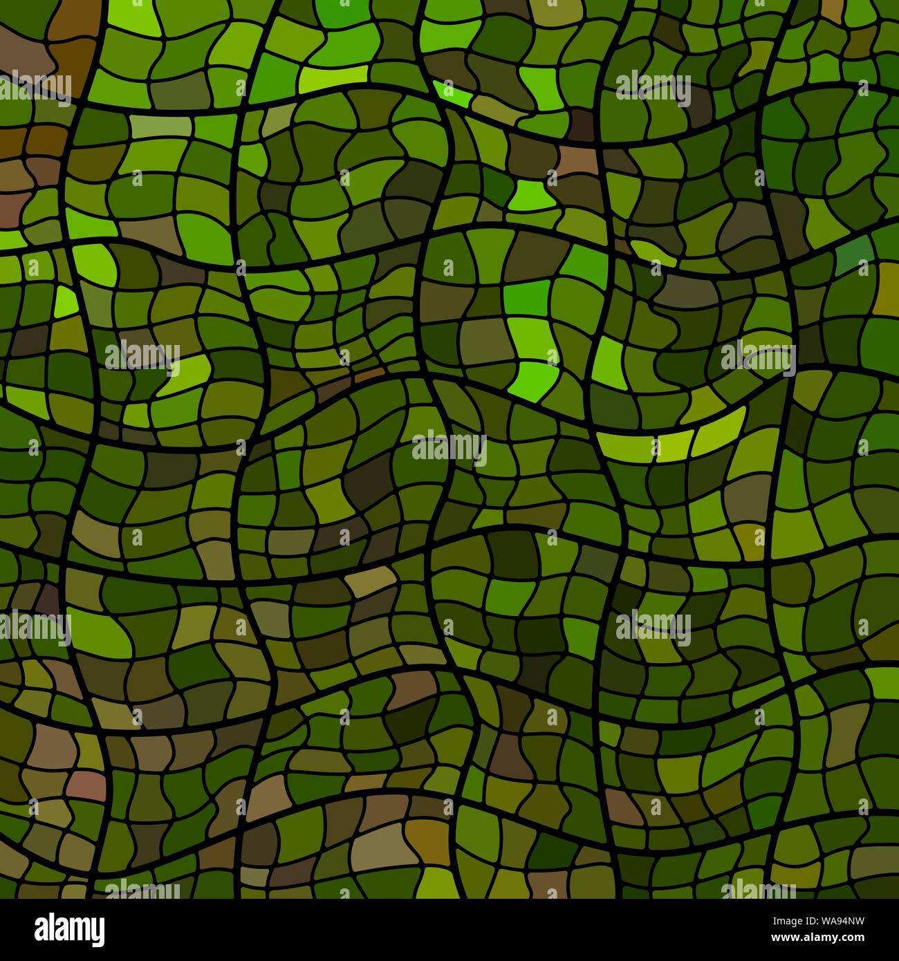 abstract vector stained-glass mosaic background - green and brown Stock ...