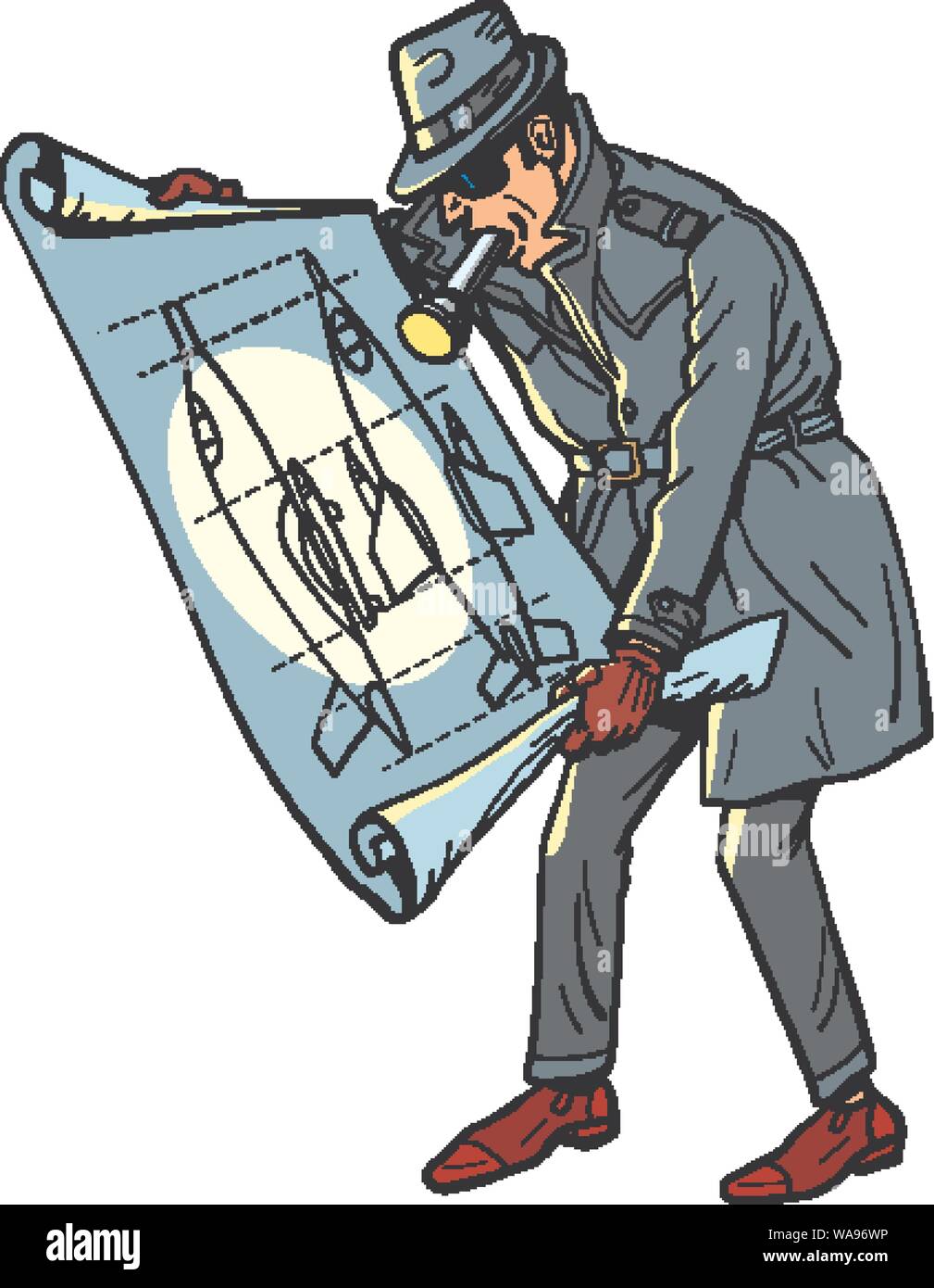 Retro spy espionage illustration hires stock photography and images