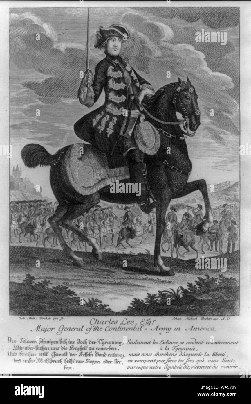 Charles Lee Esq'r. major general of the ContinentalArmy in America
