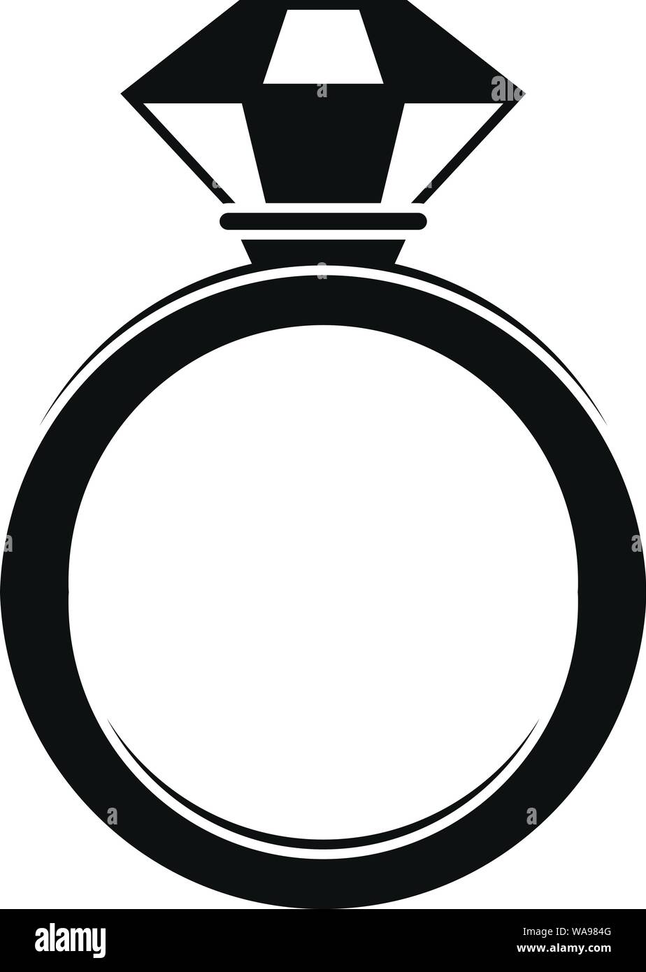 Crystal gemstone ring icon. Simple illustration of crystal gemstone ...