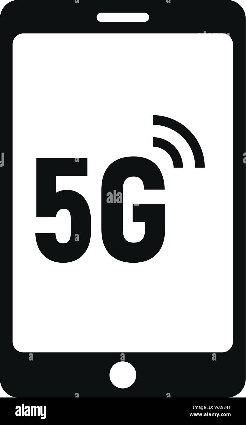 5g smartphone icon. Simple illustration of 5g smartphone vector icon ...
