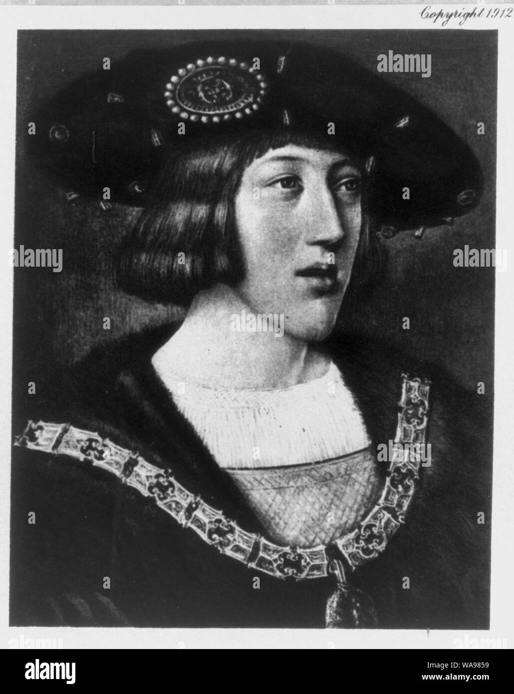 Charles V, King of France, 13371380, bust portrait, facing right Stock