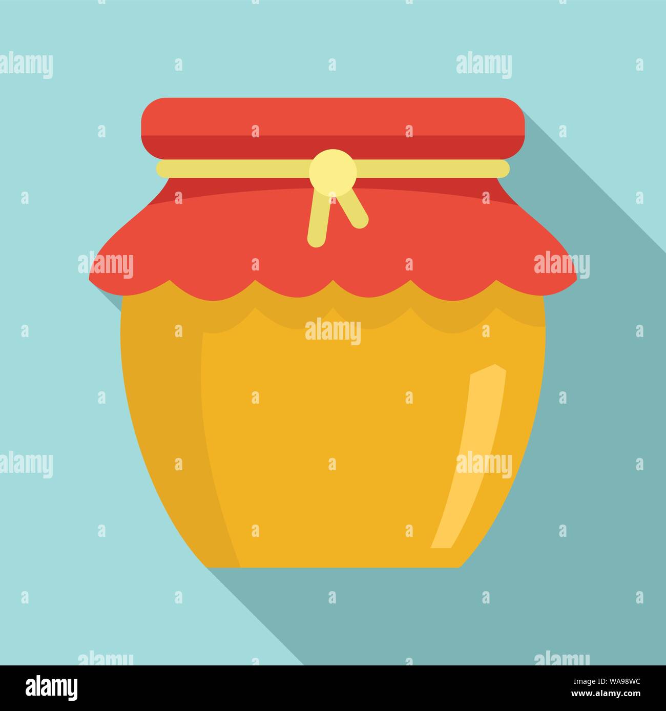 Honey jar icon. Flat illustration of honey jar vector icon for web ...