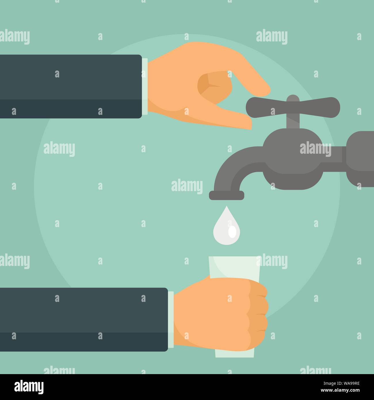 Faucet concept banner. Flat illustration of faucet vector concept