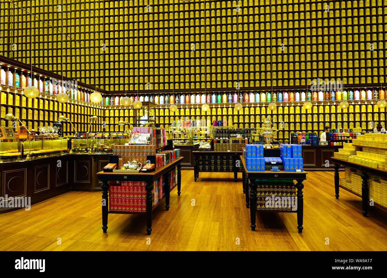 Singapore - Mar 28, 2019. TWG Tea Salon and Boutique at Departure Terminal of Singapore Changi Airport (SIN). Stock Photo
