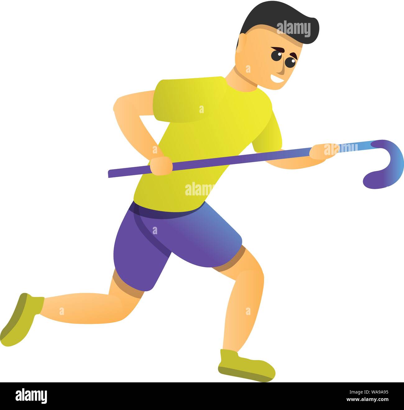 Field hockey player icon. Cartoon of field hockey player vector icon