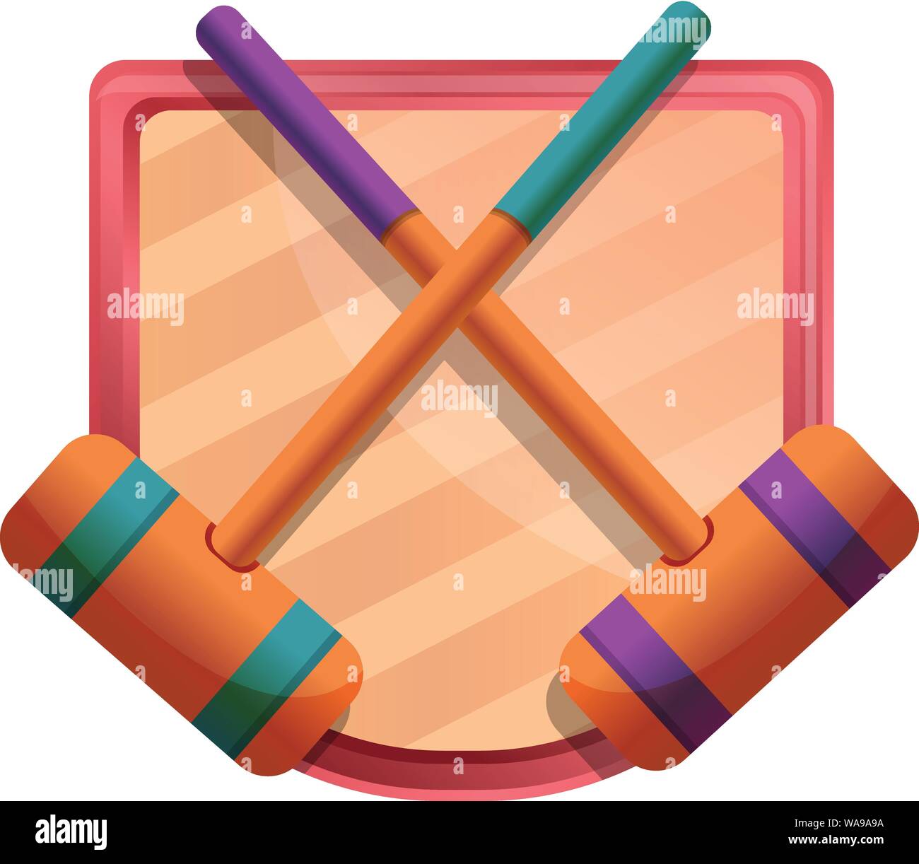 Croquet mallet icon. Cartoon of croquet mallet vector icon for web
