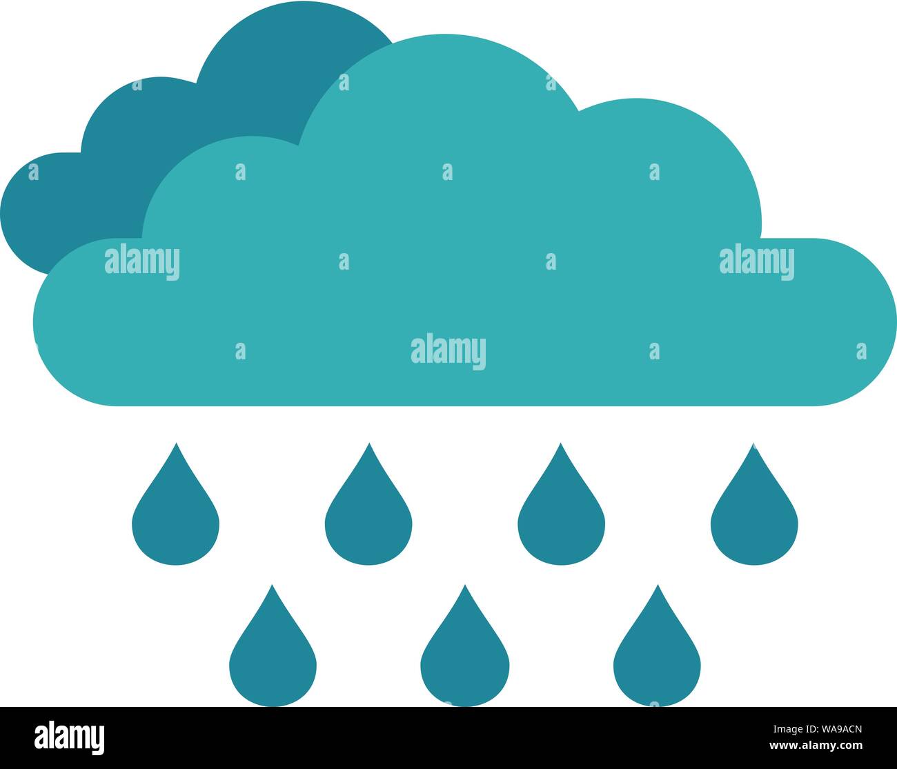 Rain cloud icon. Flat illustration of rain cloud vector icon for web ...